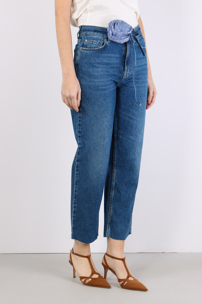 Jeans Straight Stripe Denim Scuro-7