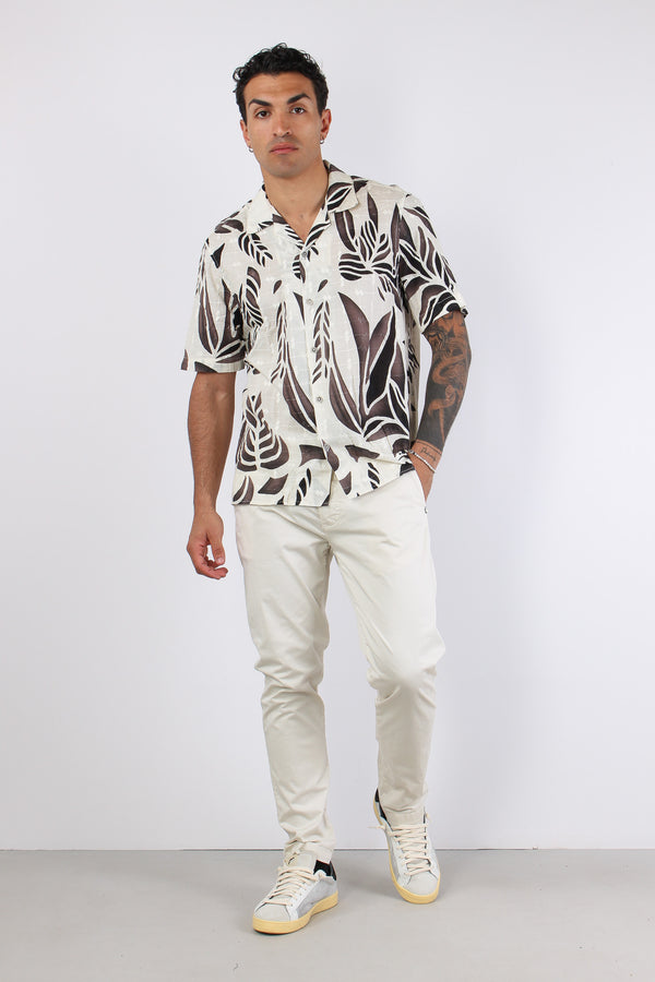 Cu1001 Camicia Mc Fantasia Moro/latte