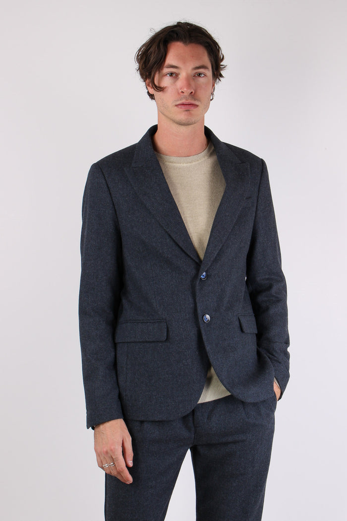 Volo Giacca Spinata Blu-5