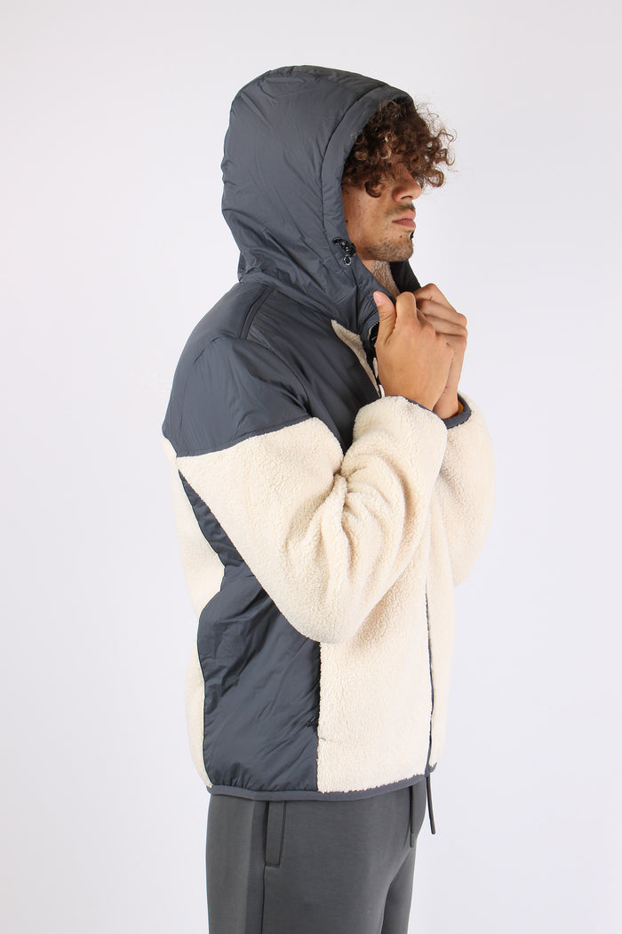 Giubbotto Inserto Teddy Grey/ecru-4