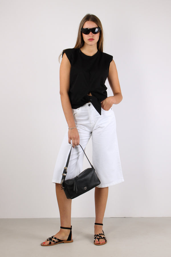T-shirt Nodo Spalline Nero