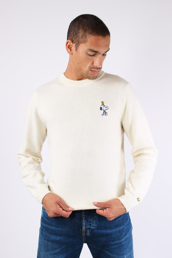 Maglia Logo Ricamo Laterale Bianco-2