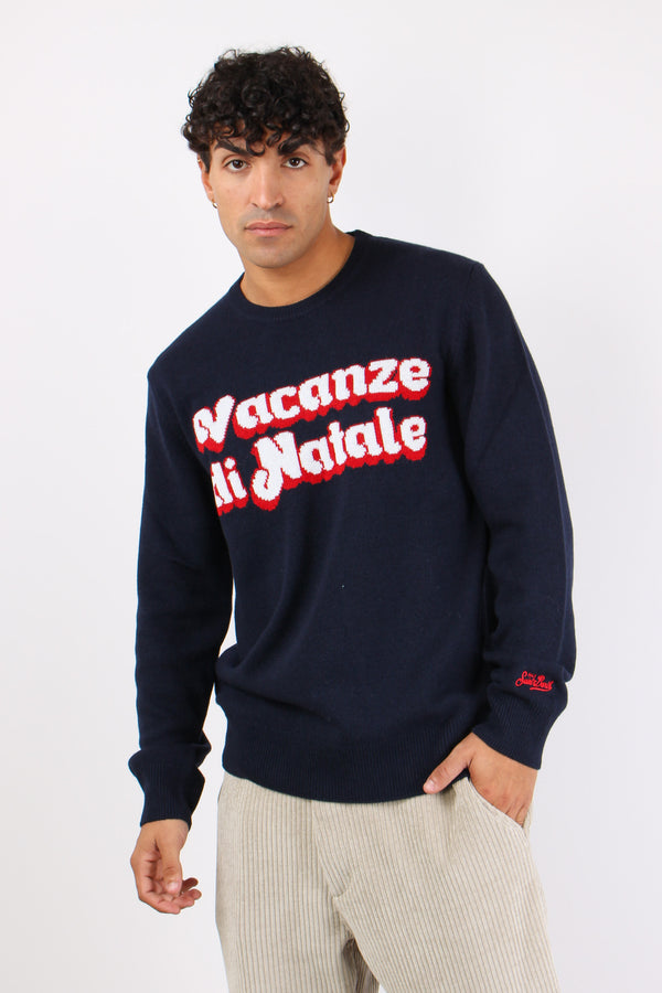 Girocollo Vacanze Di Natale Blu-2