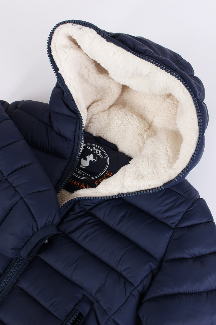 Finnegan Piumino Cappuccio Pel Navy Blue-3