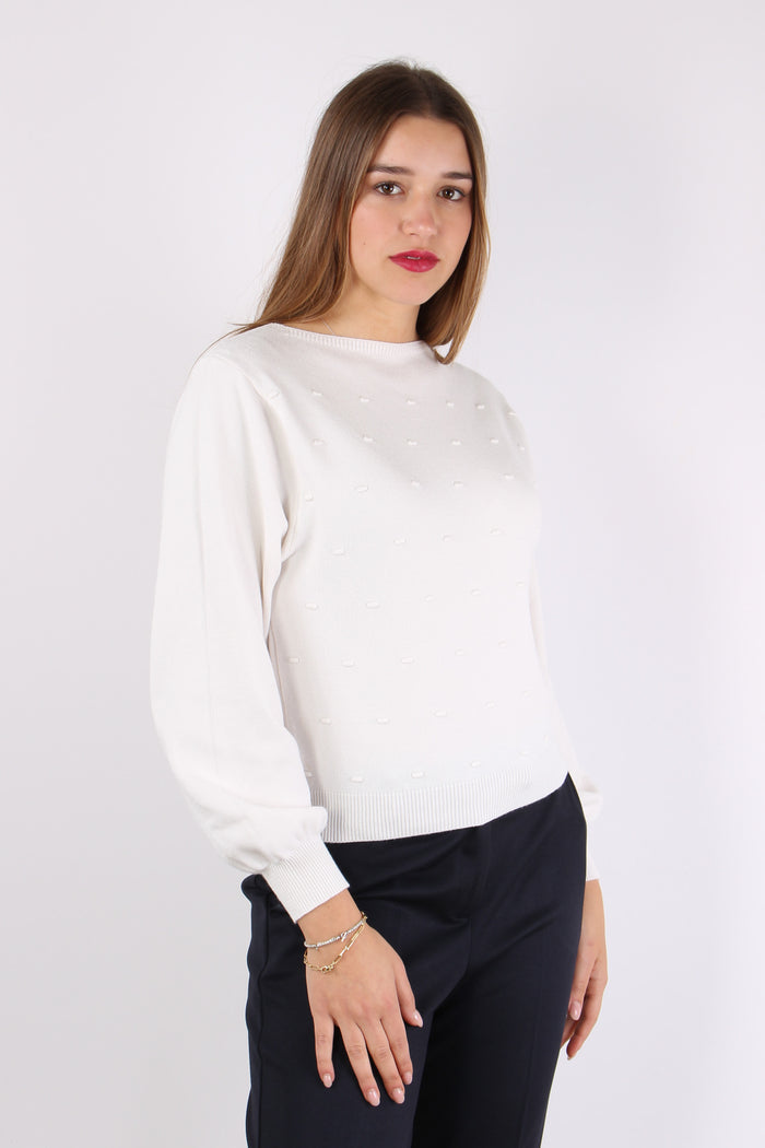 Maglia Scatoletta Punto Noccio Panna-5