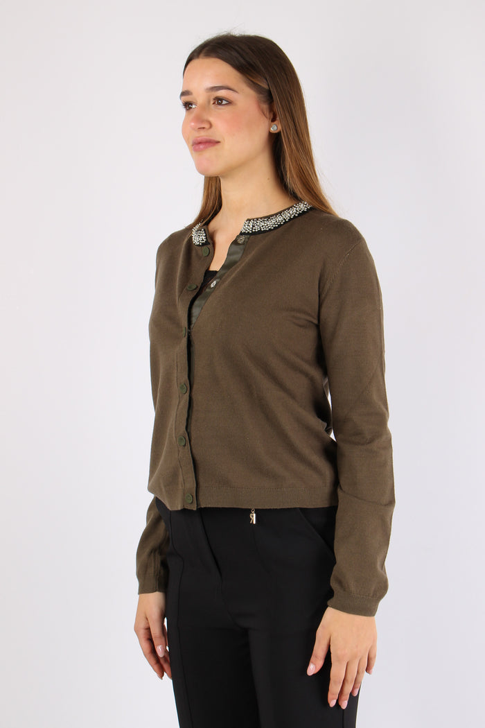 Saria Cardigan Viscosa Applica Beech-6