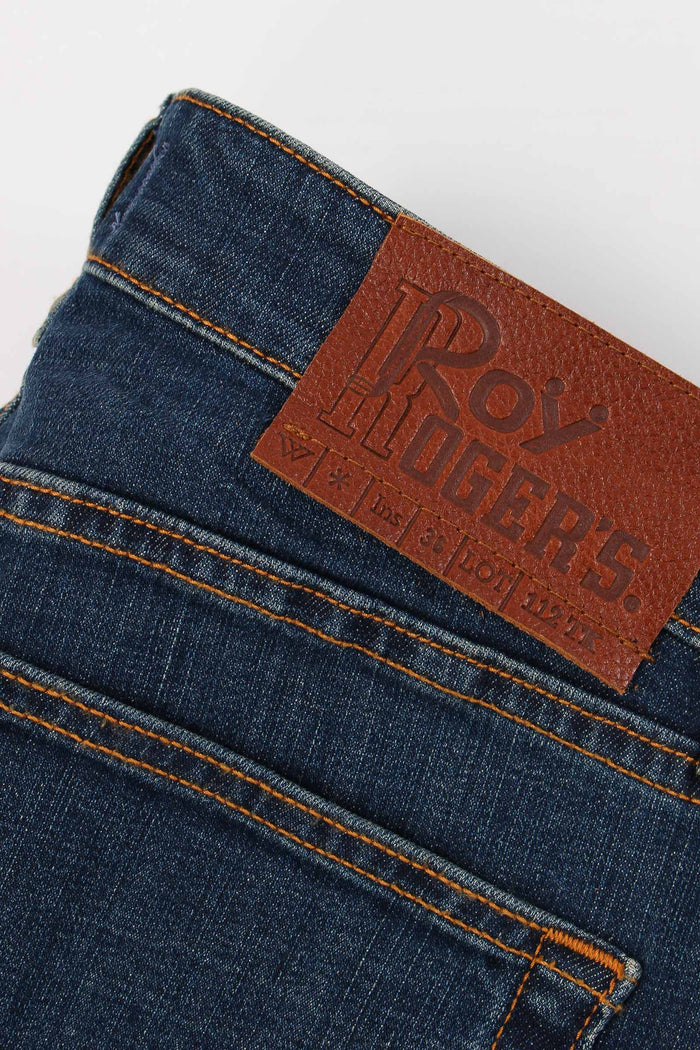 Denim Cuciture Contrasto Denim Scuro-8