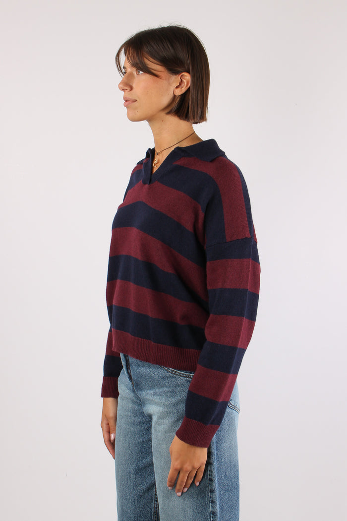 Polo Over Roga Misto Cashmere Blu/bordeaux-3