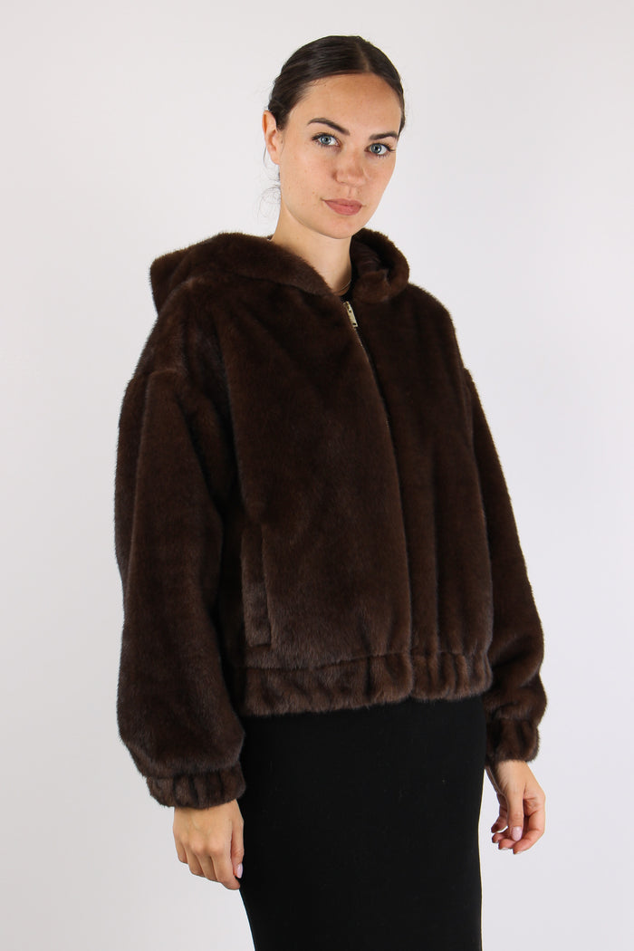 Pelliccia Cappuccio Zip Moro-6