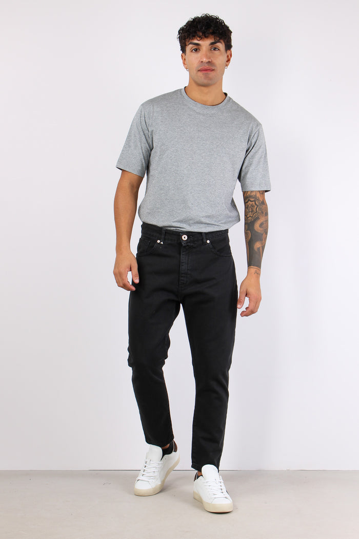 Pantalone Bull Taglio Denim Nero