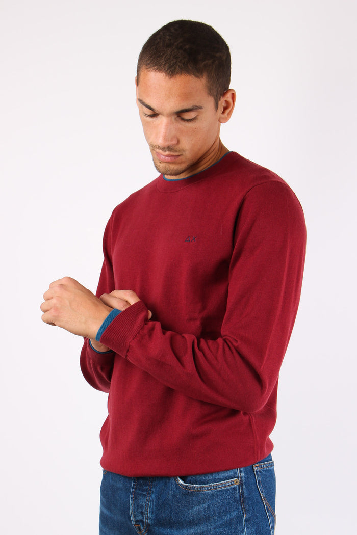 Maglia Misto Lana Profilo Coll Bordeaux-4