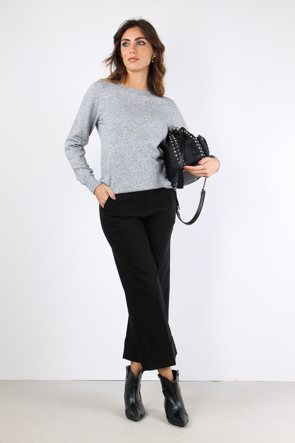 Pantalone Bengalina Cropped Nero