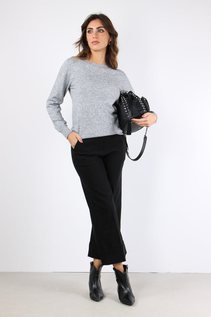 Pantalone Bengalina Cropped Nero