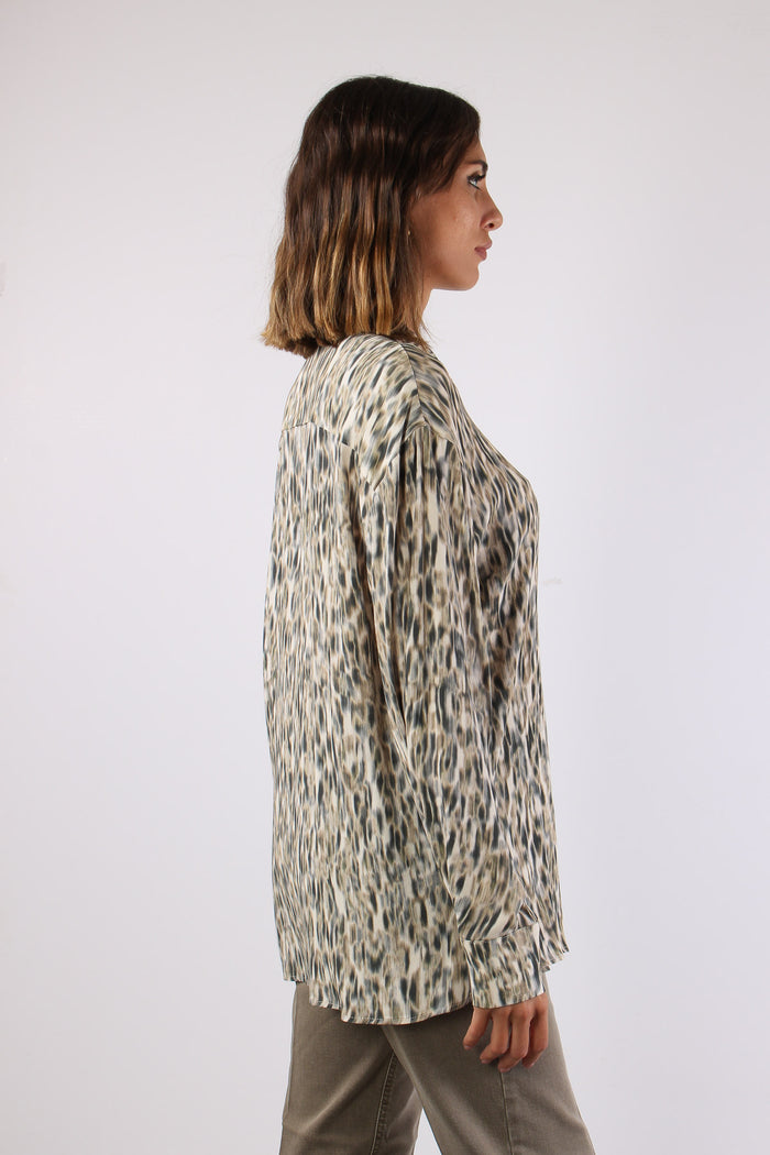 Camicia Viscosa Animalier Spotted Chine-6