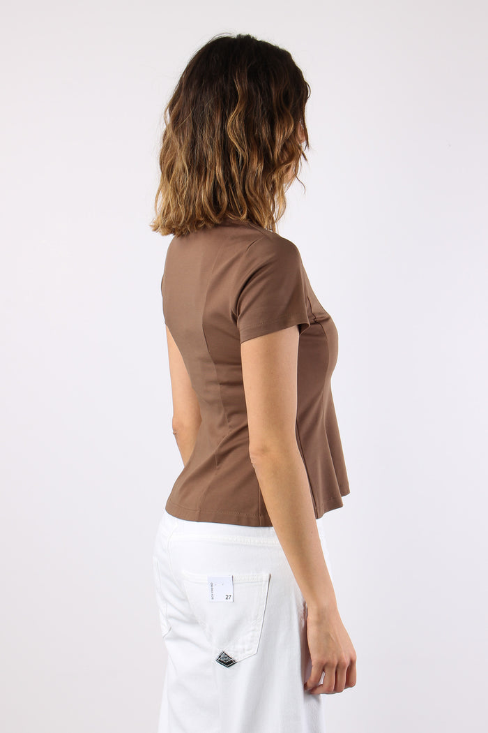 T-shirt M/m Riprese Fianchi Tabacco-5