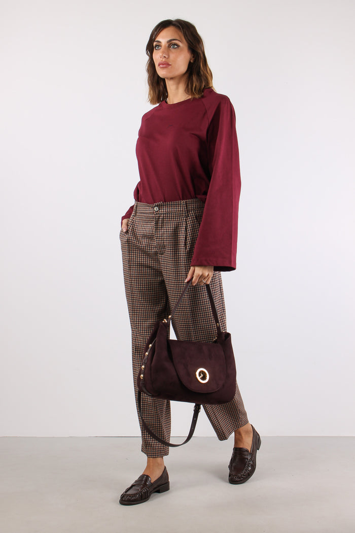 Pantalone Carrot Pied De Poul Bordeaux/blu-3