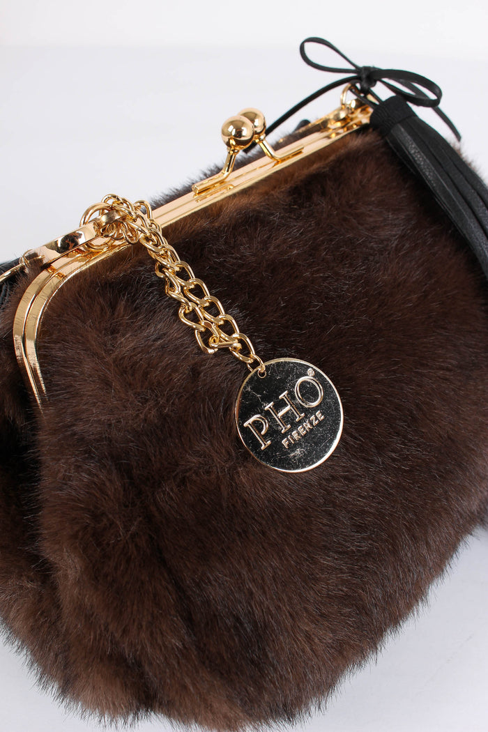 Pochette Ecopelliccia Pon Pon Visone-10