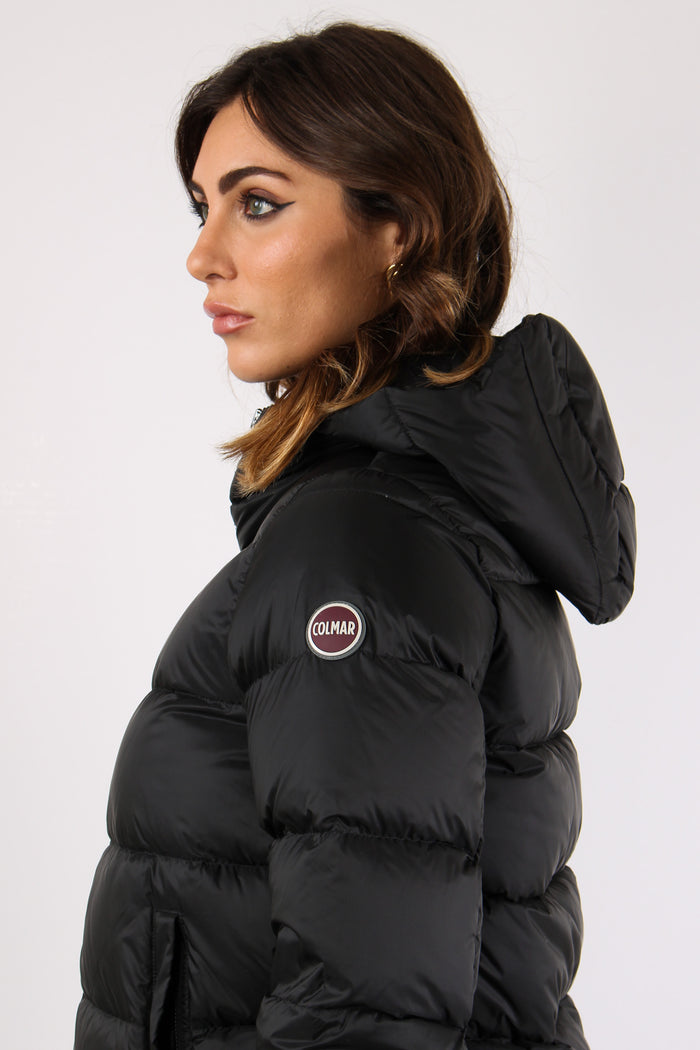 Piumino Over Cappuccio Nero-8