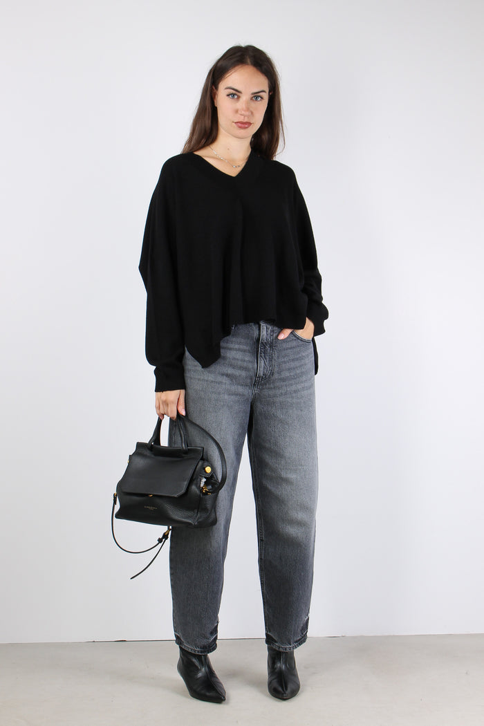 Maglia Scavo V Viscosa Nero-5