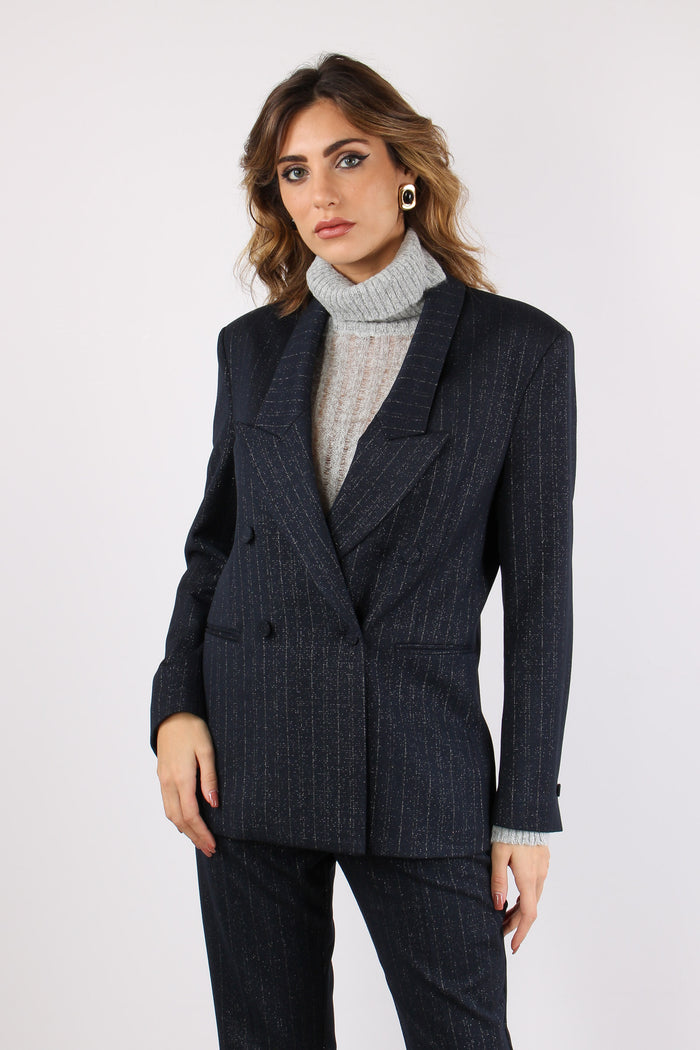 Giacca Gessata Filo Lurex Moonlit Ocean-2