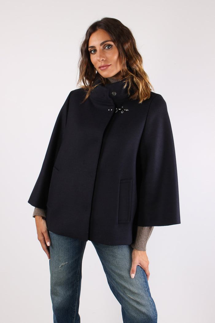 Cappa Manica 3/4  Misto Lana Blu