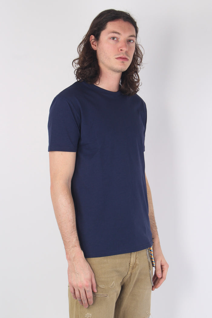 T-shirt Basica Cotone Deep Blue-5