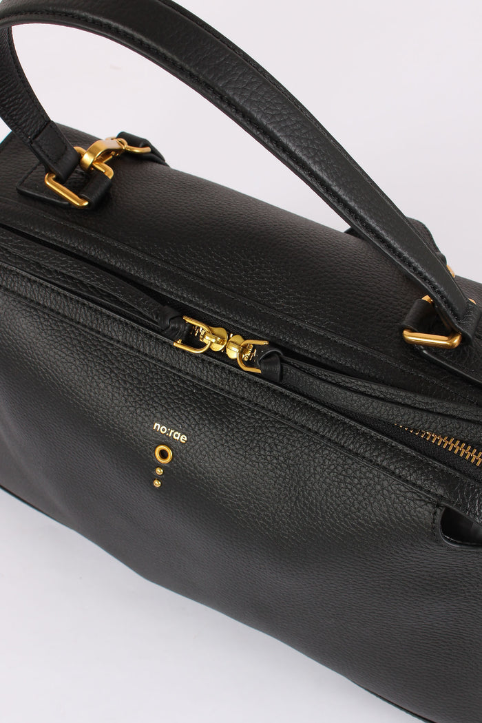 Maxi Trapezio Pelle Martellata Black-4