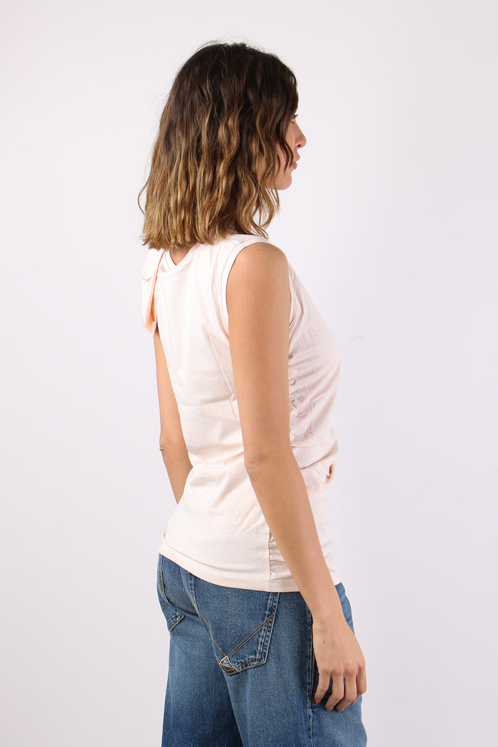 Aimee T-shirt Fiocco Spalla Silver Peony-7