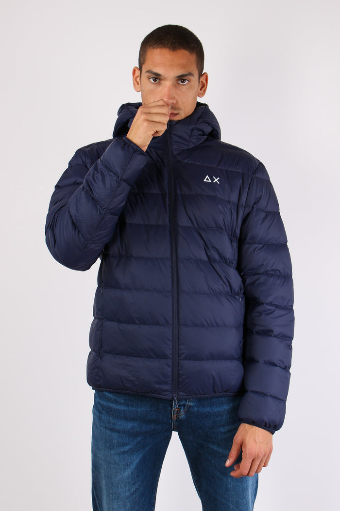 Piumino Cappuccio Navy Blue-2