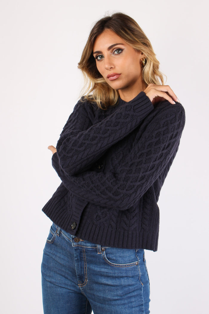 Afosi Cardigan Trecce Blu-5