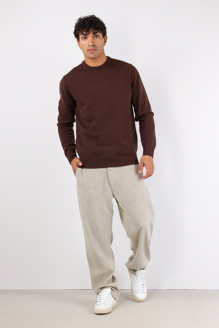 Girocollo Lambswool Brown-3