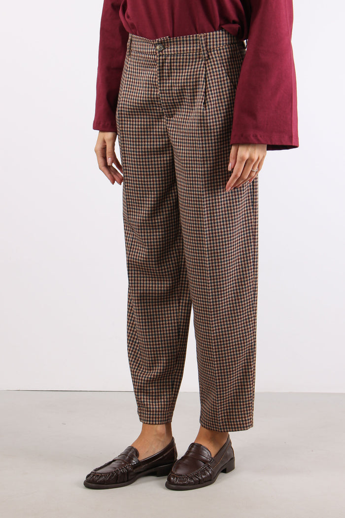 Pantalone Carrot Pied De Poul Bordeaux/blu-4
