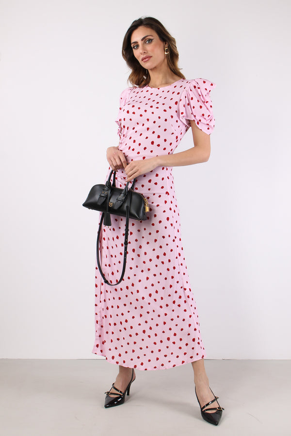 Abito Spalla Arriccio Rosa-2