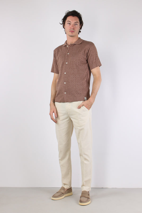 Camicia Mc Traforata Tabacco-2