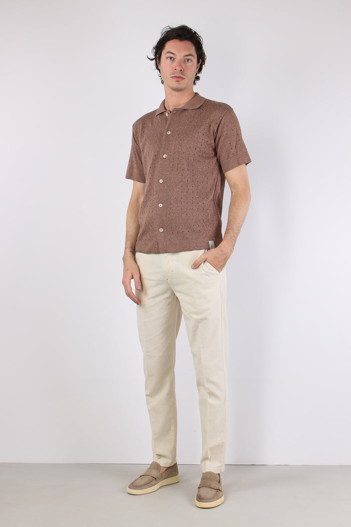 Camicia Mc Traforata Tabacco-2