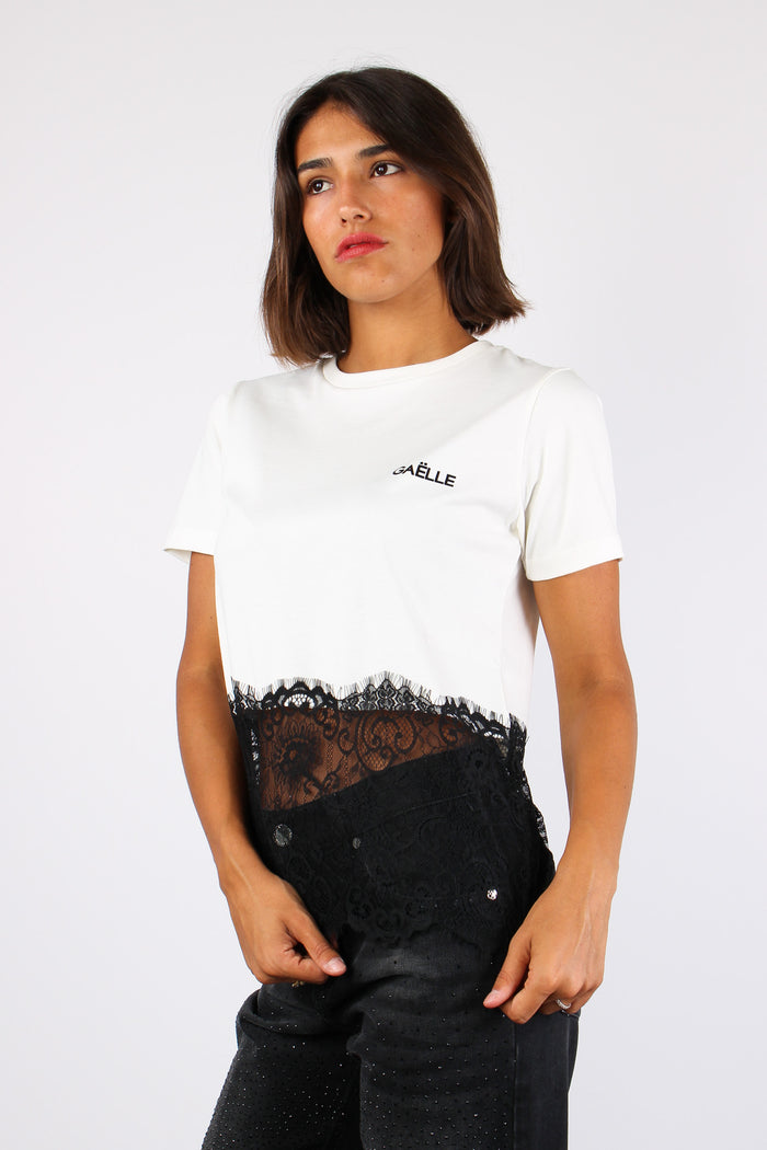 T-shirt Fondo Pizzo Off White-2