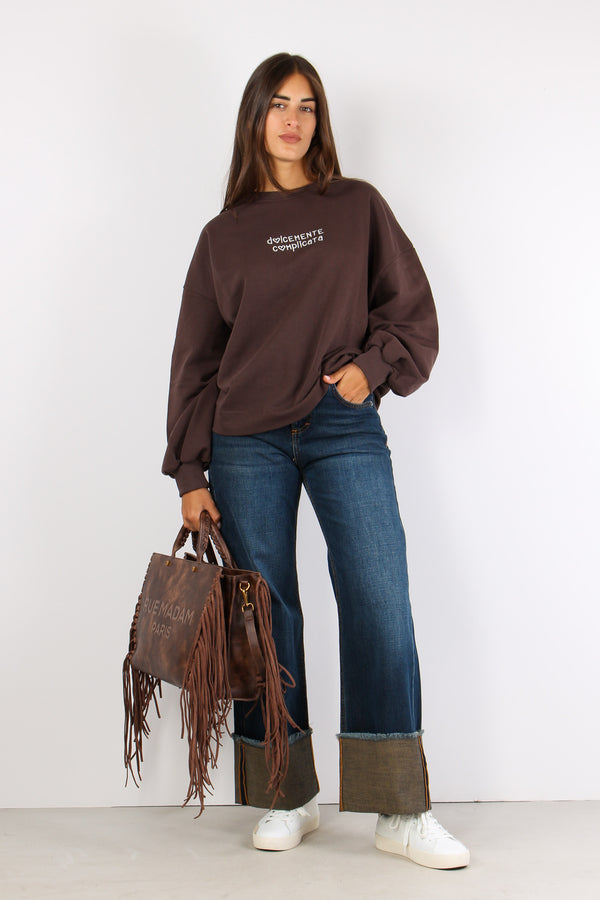 Felpa Cotone Dolcemente Compli Moro