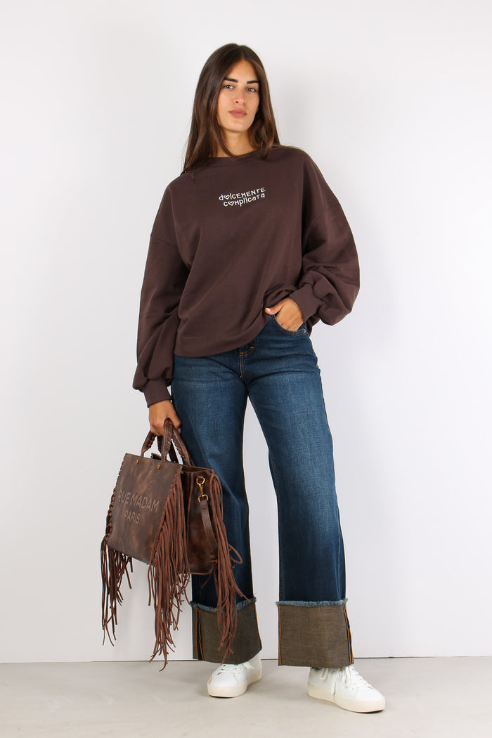 Felpa Cotone Dolcemente Compli Moro