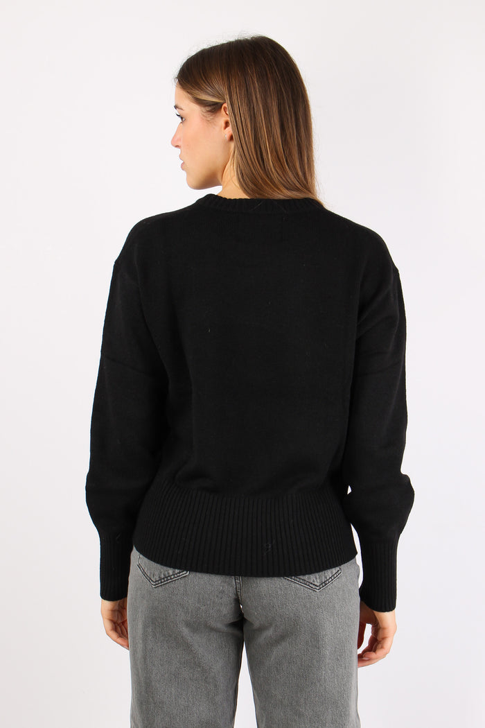 Maglia Ricamo Grande Nero-5