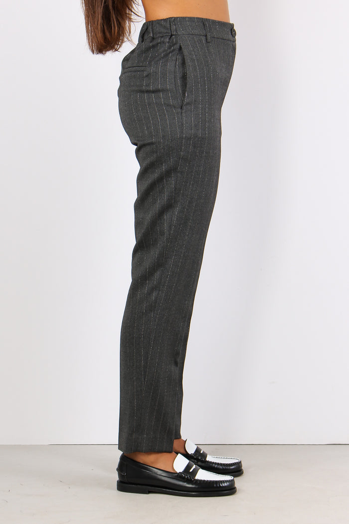 Baetis Pantalone Gessato Lurex Grigio-7