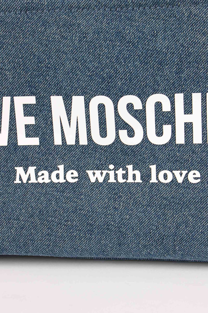 Shopping Mini Canvas Lettering Denim-6