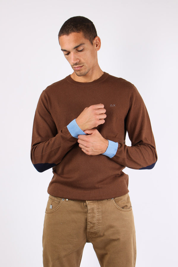 Maglia Misto Lana Toppa Contra Marrone