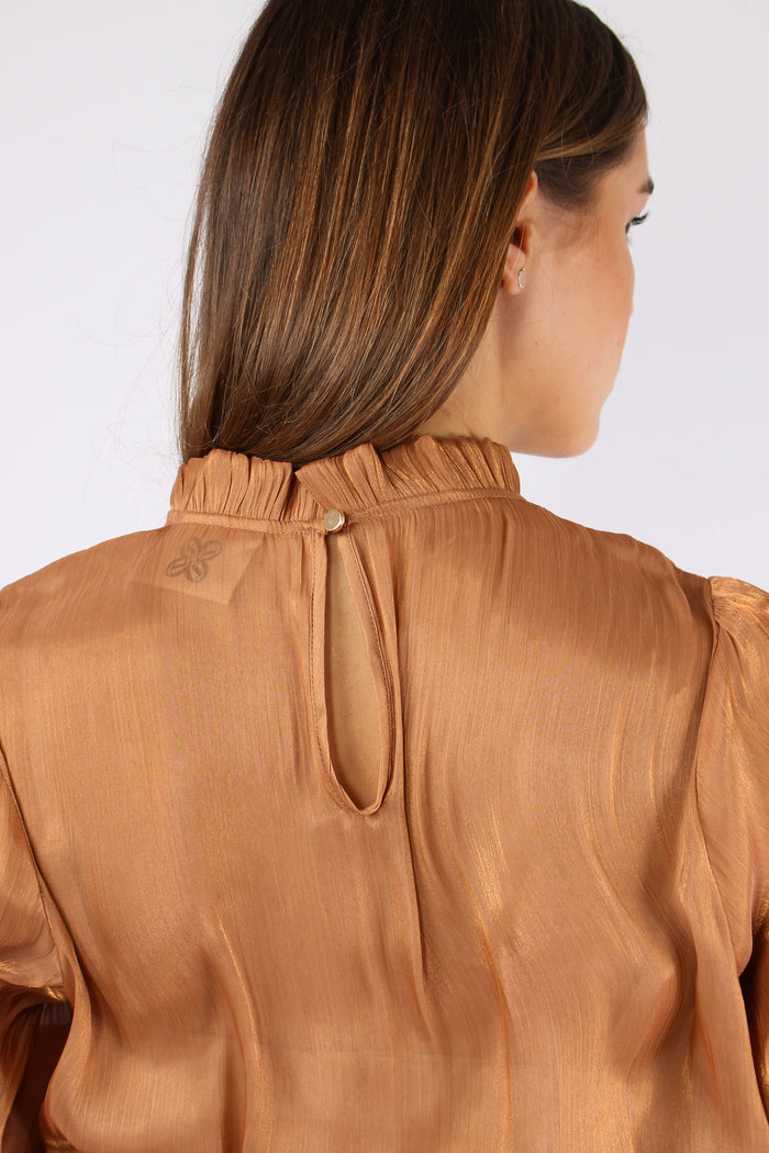 Camicia Fiocco Effetto Sfumato Miele-9