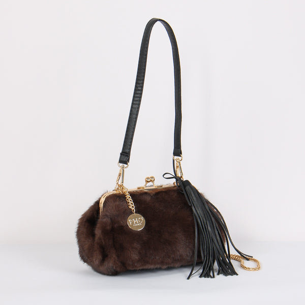 Pochette Ecopelliccia Pon Pon Visone-2