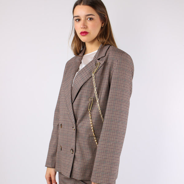 Giacca Check Catena Bordeaux/cammello-2