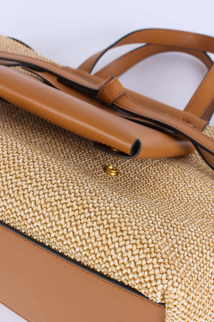Belty Shopping Mini Rafia Naturale/cuoio-8