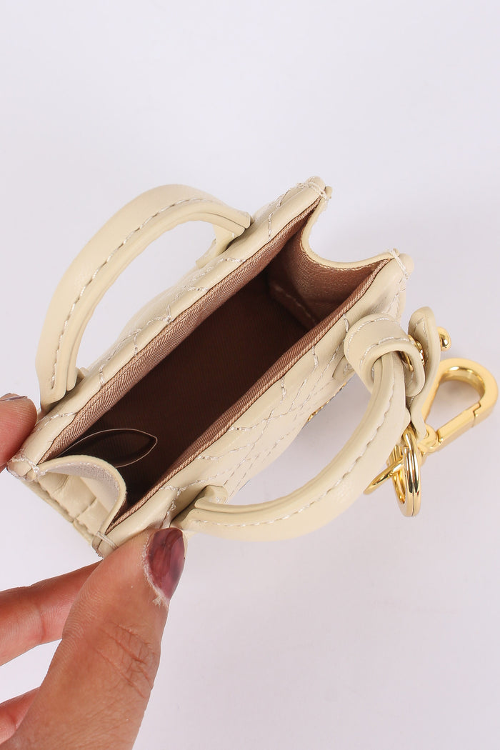 Portachiavi Borsa Matelasse Avorio-4