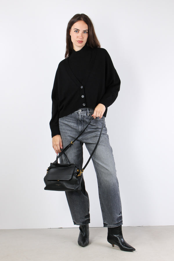 Cardigan Corto Viscosa Nero