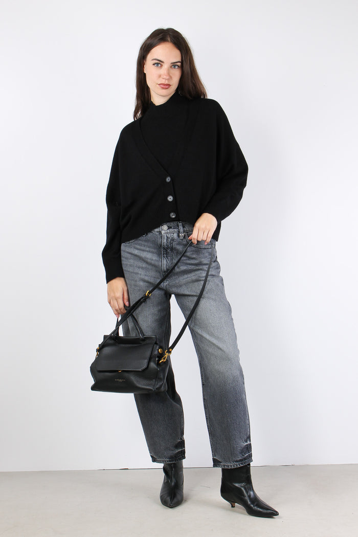 Cardigan Corto Viscosa Nero