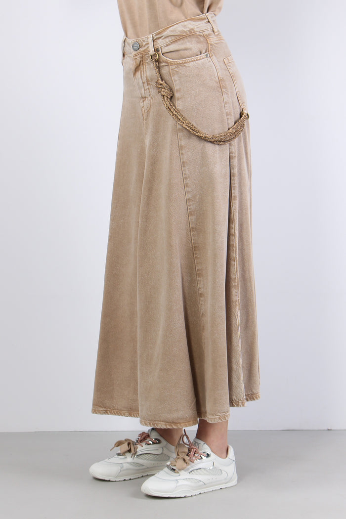 Hurghada Gonna Lunga Denim Beige-6